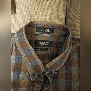 Nordstrom Men's Shop Trim Fit XXL Plaid Shirt